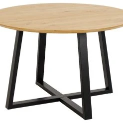 Ei Brändiä Malika Pyöreä Ruokapöytä Ø120 Cm öljytty Tammi/musta -Veke Myymälä malika pyorea ruokapoyta oljytty tammi musta 3