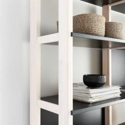 Veke Mella Kirjahylly Valkaistu Koivu/musta 139x36 Cm -Veke Myymälä mella kirjahylly valkaistu koivu musta web 2