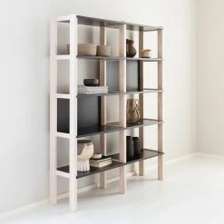 Veke Mella Kirjahylly Valkaistu Koivu/musta 139x36 Cm -Veke Myymälä mella kirjahylly valkaistu koivu musta web 6