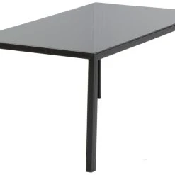 Veke Milli Ruokapöytä 180x90 Cm Musta Metalli/karkaistu Lasi