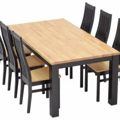 Veke Minea Lux 6-hengen Ruokailuryhmä, Musta/koivu -Veke Myymälä minea lux ruokailuryhma 1 6 musta koivu kuva2