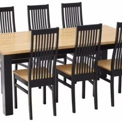 Veke Minea Lux 6-hengen Ruokailuryhmä, Musta/koivu -Veke Myymälä minea lux ruokailuryhma 1 6 musta koivu kuva4