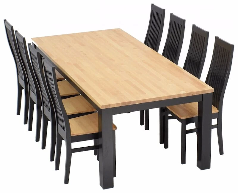 Veke Minea Lux 8-hengen Ruokailuryhmä, Musta/koivu 4 Veke Minea Lux 8-hengen Ruokailuryhmä, Musta/koivu - Image 2