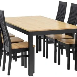 Veke Minea 6-hengen Ruokailuryhmä, Musta/koivu -Veke Myymälä minea ruokailuryhma 6 hengen musta koivu 4