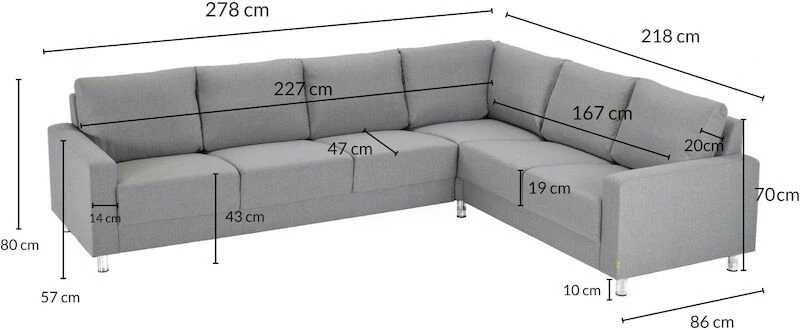 Veke Moda Kulmasohva 3C2/2C3 Tummanharmaa Inari 95 4 Veke Moda Kulmasohva 3C2/2C3 Tummanharmaa Inari 95 - Image 2