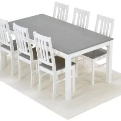 Veke Moona 6-hengen Ruokailuryhmä Valkoinen/harmaa -Veke Myymälä moona ruokailuryhma 6 hengen valkoinen harmaa 6 3