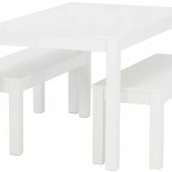 Veke Moona Ruokailuryhmä Penkeillä 4-hengen, Valkoinen