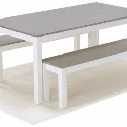 Veke Moona Ruokailuryhmä Penkeillä 6-hengen Valkoinen/harmaa -Veke Myymälä moona ruokailuryhma penkeilla 6 hengen valkoinen harmaa 0 1