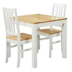 Veke Moona 2-hengen Ruokailuryhmä, Valkoinen -Veke Myymälä moona ruokapoyta 80 ja 2 tuolia valkoinen koivu kal