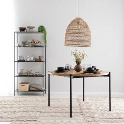 Halmar Morgan Ruokapöytä Ø120 Cm Musta/tammi -Veke Myymälä morgan ruokapoyta 120cm musta tammi web 9