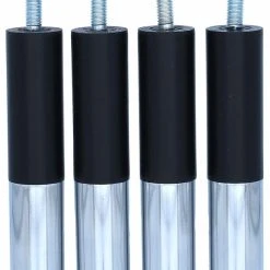 Veke Scandic Jalka 12 Cm Musta/kromi 4kpl