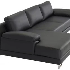 Neiser Nemo Kulmadivaanisohva Vasen 02, Musta Nahka/kn