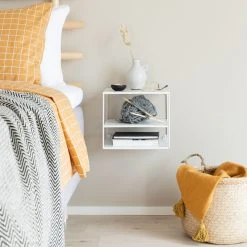 Veke Pino Seinään Kiinnitettävä Yöpöytä Valkoinen -Veke Myymälä pino seinaankiinnitettava yopoyta valkoinen web 3