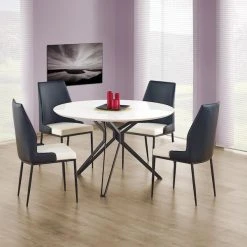 Halmar Pixel Ruokapöytä Pyöreä 120 Cm Musta/valkoinen -Veke Myymälä pixel ruokap yt kuva3