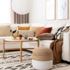 Veke Poiju Pyöreä Rahi Ø40 Cm Luonnonväri/valkoinen -Veke Myymälä poiju rahi 40x40cm luonnonvari valkoinen web 2