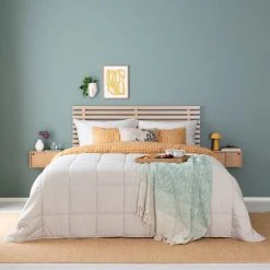 Hübsch Herringbone Seinäkaappi 40x20 Cm, Tammi -Veke Myymälä pouta paivapeitto vaalea hiekka 260x260cm web 8