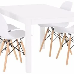 Veke Moona-Rana 4-hengen Ruokailuryhmä, Valkoinen -Veke Myymälä rana moona ruokailuryhma 4 hengen valkoinen kuva1