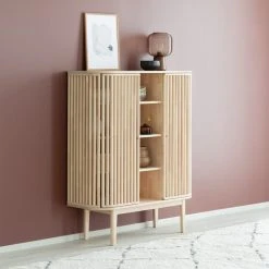 Veke Rima Kaappi Avohyllyllä Lakattu Koivu -Veke Myymälä rima kaappi avohyllylla web 8