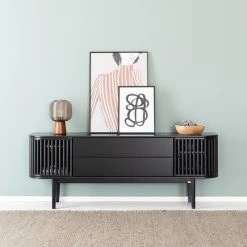 Veke Rima Tv-taso Koivu Luonnonväri -Veke Myymälä rima tv taso musta web 2