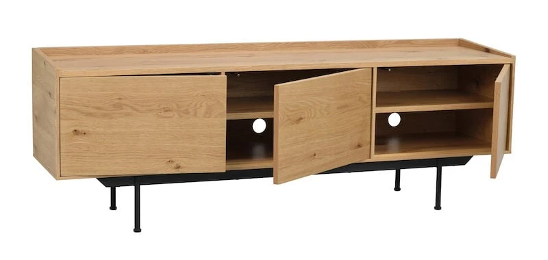 Rowico Brewerton Tv-taso 160x40x56 Cm Tammi/musta 7 Rowico Brewerton Tv-taso 160x40x56 Cm Tammi/musta - Image 5
