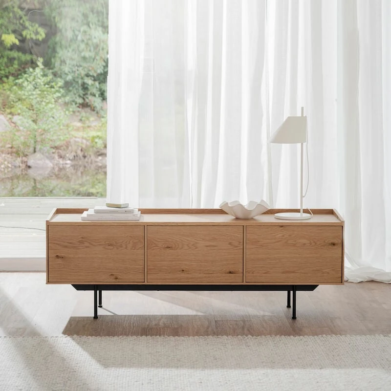 Rowico Brewerton Tv-taso 160x40x56 Cm Tammi/musta 6 Rowico Brewerton Tv-taso 160x40x56 Cm Tammi/musta - Image 4