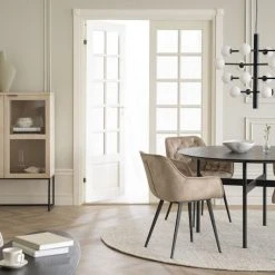 Rowico Everett Vitriini 95x41x125 Cm Valkopesty Tammi -Veke Myymälä rowico everett kaappi lasiovilla 95x41x105cm valkopesty tammi 10