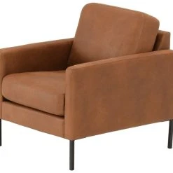 Veke Saarni Air Nojatuoli Ruskea Kentucky 9 Bonded Nahka, Jalat KI-2 Musta