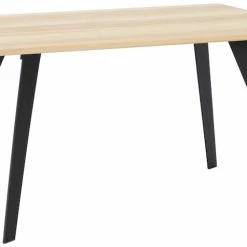 Veke Saarni Ruokapöytä 140x90 Cm Lakattu Saarni, Valkoinen Metallijalka -Veke Myymälä saarni ruokapoyta 140x90 mustat jalat 04