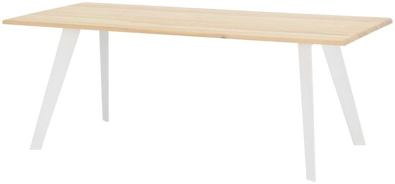 Veke Saarni Ruokapöytä 200x90 Cm Lakattu Saarni, Valkoinen Metallijalka 5 Veke Saarni Ruokapöytä 200x90 Cm Lakattu Saarni, Valkoinen Metallijalka - Image 3