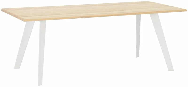 Veke Saarni Ruokapöytä 200x90 Cm Lakattu Saarni, Valkoinen Metallijalka 4 Veke Saarni Ruokapöytä 200x90 Cm Lakattu Saarni, Valkoinen Metallijalka - Image 2