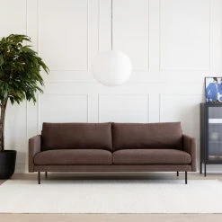 Veke Scandic Copenhagen 3,5-istuttava Sohva Tummanruskea Soro 28, Mustat Jalat