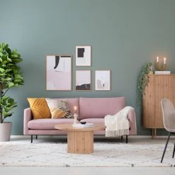 Veke Scandic Copenhagen 3-istuttava Sohva Tummanharmaa Malmo 96 , Mustat Jalat -Veke Myymälä scandic copenhagen 3 istuttava sohva kangasverhoiltu roosa web