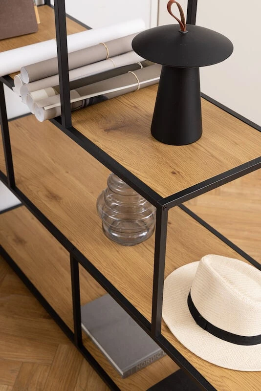 Ei Brändiä Seaford Avohylly 135x35x150 Cm Villitammi/musta 6 Ei Brändiä Seaford Avohylly 135x35x150 Cm Villitammi/musta - Image 4