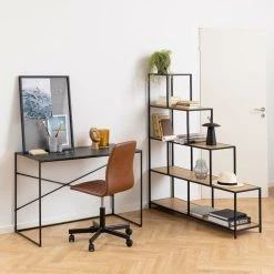 Ei Brändiä Seaford Avohylly 135x35x150 Cm Villitammi/musta 10 Ei Brändiä Seaford Avohylly 135x35x150 Cm Villitammi/musta -Veke Myymälä seaford avohylly 135x35x150cm villitammi musta 3