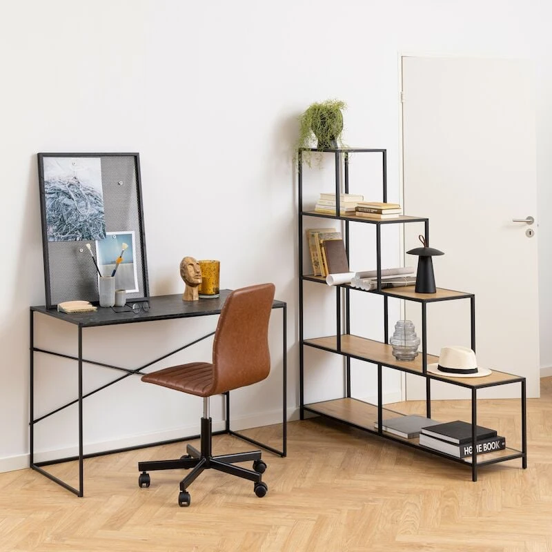 Ei Brändiä Seaford Avohylly 135x35x150 Cm Villitammi/musta 5 Ei Brändiä Seaford Avohylly 135x35x150 Cm Villitammi/musta - Image 3