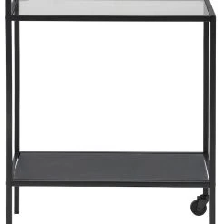 Ei Brändiä Seaford Tarjoiluvaunu 60x35 Cm Lasi/musta