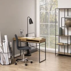 Ei Brändiä Seaford Työpöytä 110x45 Cm Villitammi/musta 10 Ei Brändiä Seaford Työpöytä 110x45 Cm Villitammi/musta -Veke Myymälä seaford tyopoyta 110x45cm villiammi musta 5