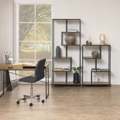 Ei Brändiä Seaford Työpöytä 110x45 Cm Villitammi/musta 12 Ei Brändiä Seaford Työpöytä 110x45 Cm Villitammi/musta -Veke Myymälä seaford tyopoyta 110x45cm villiammi musta 6