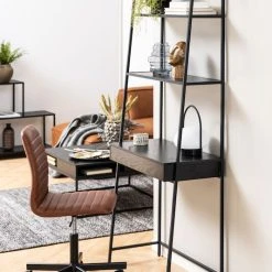 Ei Brändiä Seaford Työpöytä Hyllyillä Tuhka/musta -Veke Myymälä seaford tyopoyta hyllyilla tuhka musta 1