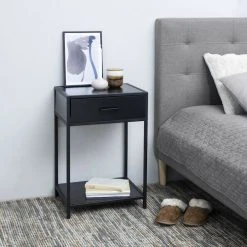 Ei Brändiä Seaford Yöpöytä 42x35 Cm Tuhka/musta -Veke Myymälä seaford yopoyta 42x35cm tummanharmaa musta 9