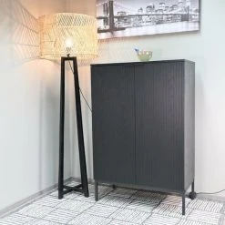 Tenstar Siera Korkea Kaappi 80x40x120 Cm Musta -Veke Myymälä siera ovikaappi korkea musta3