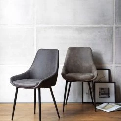 Rowico Sierra Tuoli, Ruskea Tekstiilinahka -Veke Myymälä sierra tuoli mullvad musta 110384 8