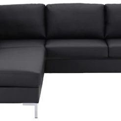 Veke Toronto Avokulmasohva Vasen Musta Madryt Noir 910 PU-keinonahka, L1-metallijalat -Veke Myymälä toronto avokulmasohva musta keinonahka vasen 04