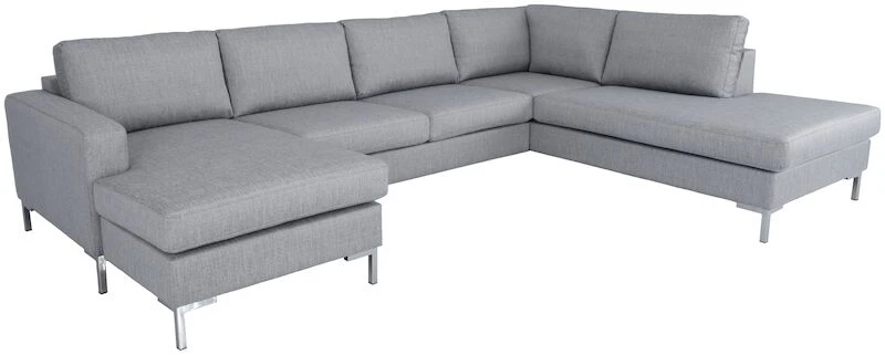 Veke Toronto U-kulmasohva Oikea Vaaleanharmaa Surprise 25T6 Kangas, L1-metallijalat 5 Veke Toronto U-kulmasohva Oikea Vaaleanharmaa Surprise 25T6 Kangas, L1-metallijalat - Image 3