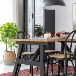 Veke Tuohi-Wienberg 4-hengen Ruokailuryhmä Musta/lakattu Tammi -Veke Myymälä tuohi lankkupoyta 150x95 musta tammi wienberg tuoli musta luonnonvari 3 web 1