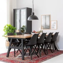 Veke Tuohi-Bergen 8-hengen Ruokailuryhmä Musta/lakattu Tammi -Veke Myymälä tuohi lankkupoyta 240x95 tammi musta bergen tuoli musta mustat jalat web