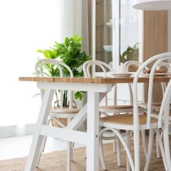 Veke Tuohi Lankkupöytä 240x95 Cm Lakattu Tammi/ Valkoinen