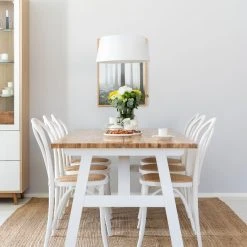 Veke Tuohi Lankkupöytä 200x95 Cm Lakattu Tammi/ Valkoinen -Veke Myymälä tuohi lankkupoyta valkoinen tammi 200x95 wienberg tuoli valkoinen luonnonvari 1 web