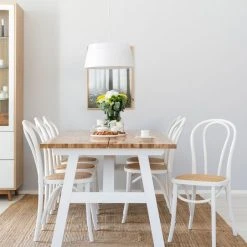 Veke Tuohi Lankkupöytä 200x95 Cm Lakattu Tammi/ Valkoinen -Veke Myymälä tuohi lankkupoyta valkoinen tammi 200x95 wienberg tuoli valkoinen luonnonvari 2 web