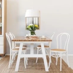 Veke Tuohi Lankkupöytä 150x95 Cm Lakattu Tammi/ Valkoinen 13 Veke Tuohi Lankkupöytä 150x95 Cm Lakattu Tammi/ Valkoinen -Veke Myymälä tuohi lankkupoyta valkoinen tammi wienberg tuoli valkoinen luonnonvari 2 web